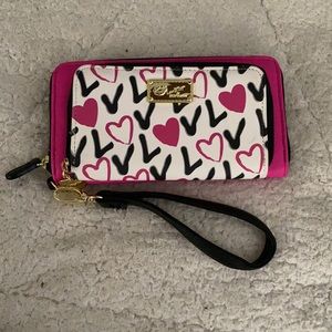 NWOT betsey Johnson double compartment wallet wristlet